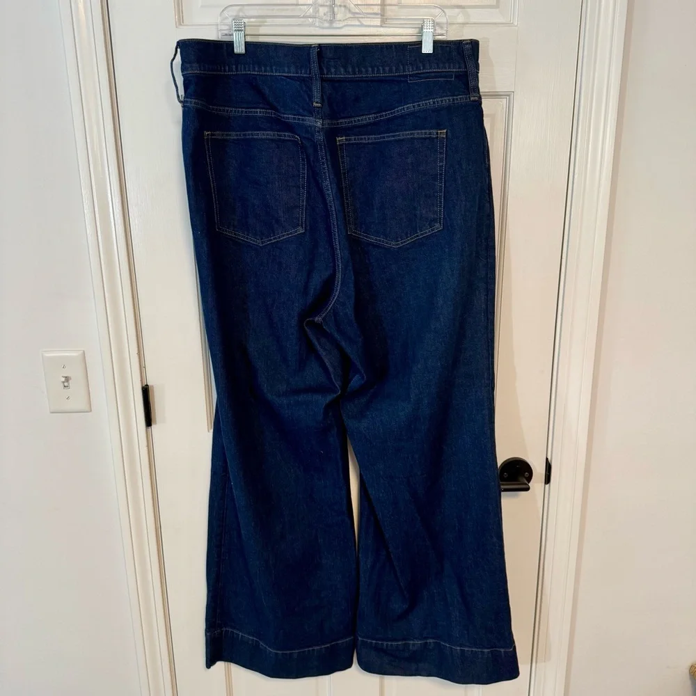 J. Crew | High-Rise Denim Trouser Jean, Dark Wash, Size 34 - EUC - Picture 4 of 8